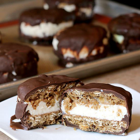 Oatmeal Cookie Ice Cream Sandwiches