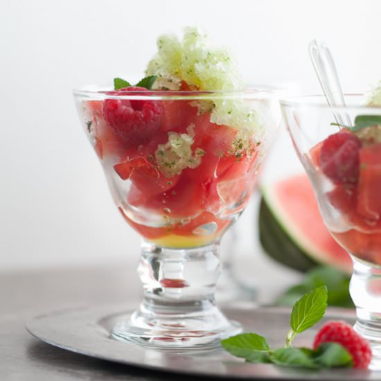 Fresh Mint Granita w/ Fruit