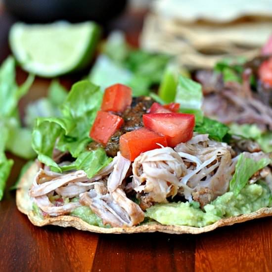 Avocado and Carnitas Tostadas