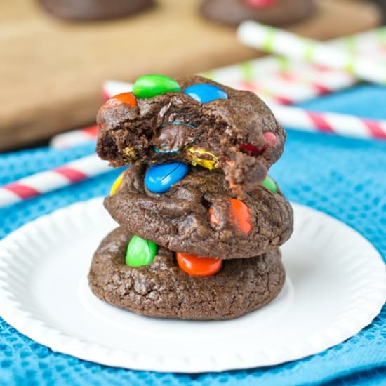 Double Chocolate M&M Cookies