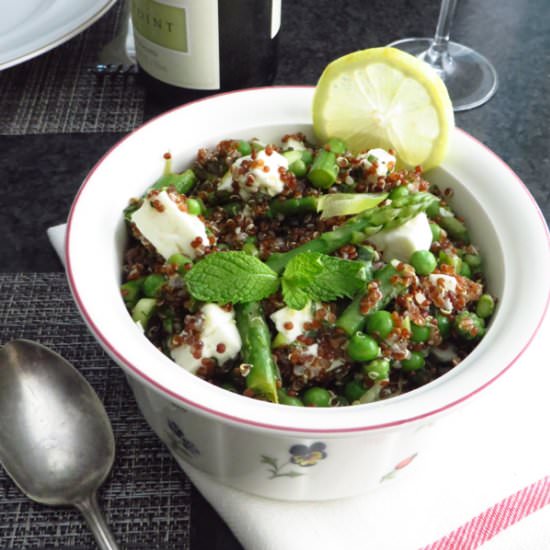 Quinoa, asparagus and feta salad