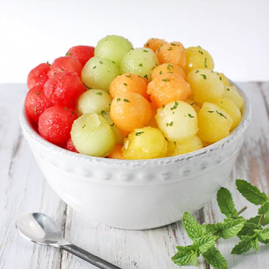 Rainbow melons three ways