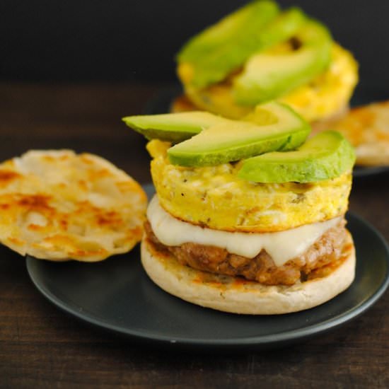 Avocado & Sausage Egg Muffin