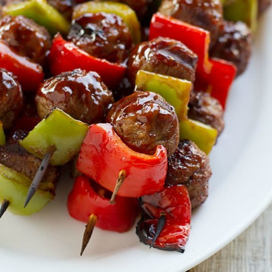 Sweet and Sour Meatball Skewers