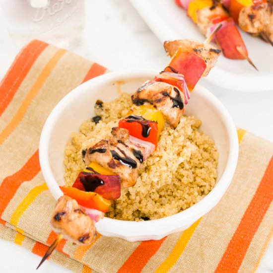 Balsamic Honey Chicken Peach Skewer