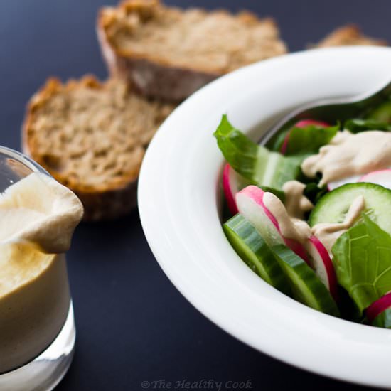 Green Salad with Tahini Dressing