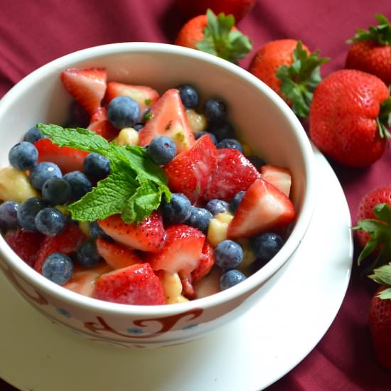 Red Blue and White Fruit Salad