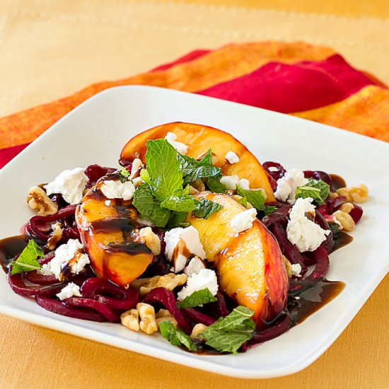 Beet, Peach & Goat Cheese Salad