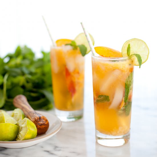 Ginger Peach Mojito Mocktail