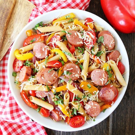 Spicy Sausage and Pepper Pasta