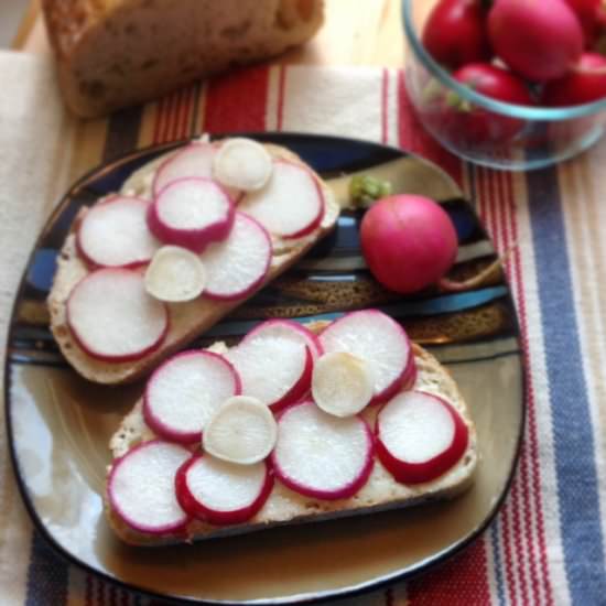 Radish, Butter & Bread Sandwiches