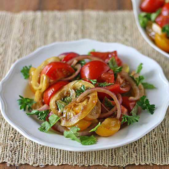 Tomato, Onion & Roasted Lemon Salad