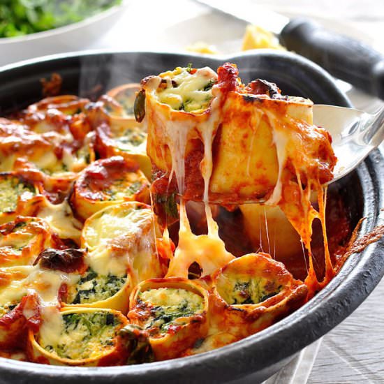 Baked Spinach & Ricotta Rotolo