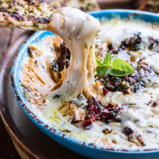Cheesy Margherita Pizza Hummus