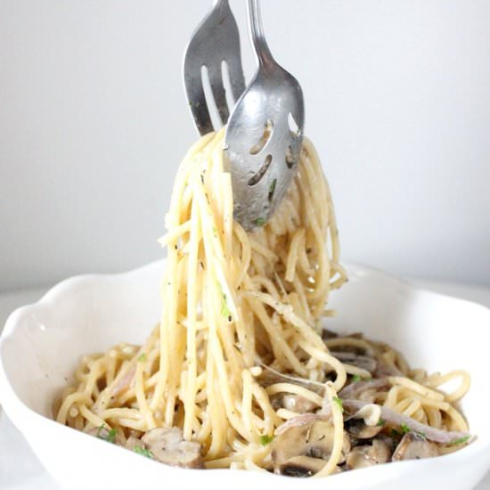 Mushrooms & Mascarpone Pasta