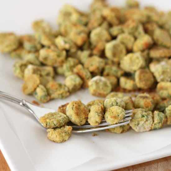 Oven fried okra