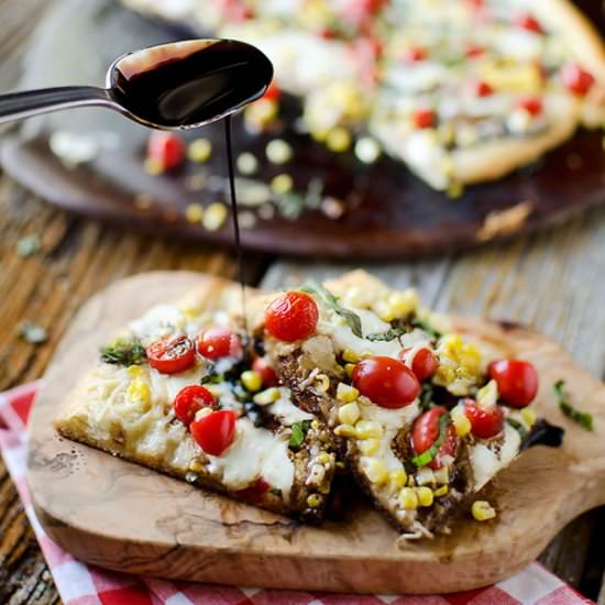 Sweet Corn Caprese Pizza