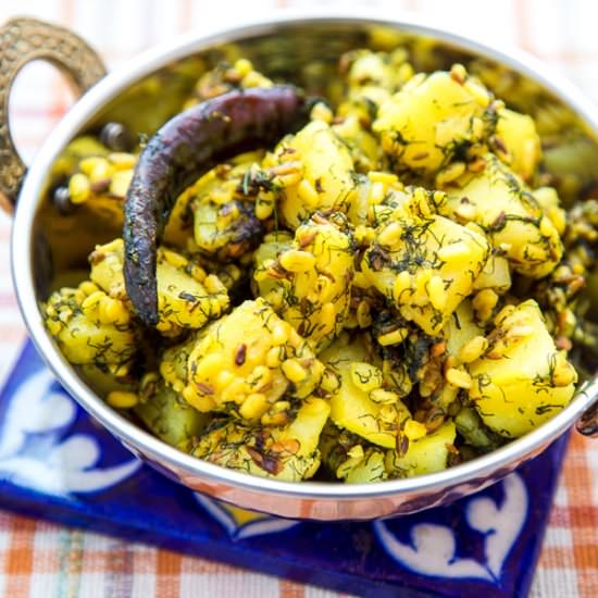 Potato Dill Stir Fry With Lentil