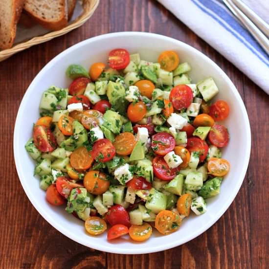 Tomato, Cucumber, Avocado Salad
