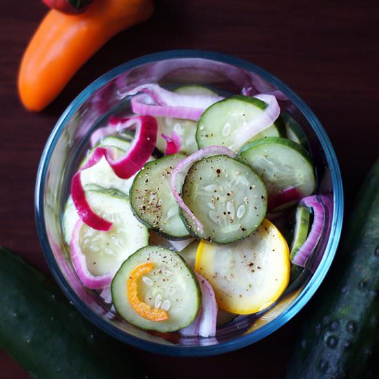 Zucchini-Cucumber Vinegar Salad