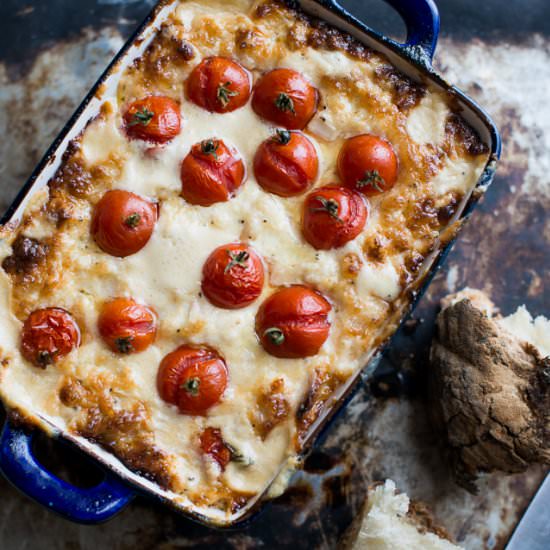 Sweet Onion Cheese Dip w/Tomatoes