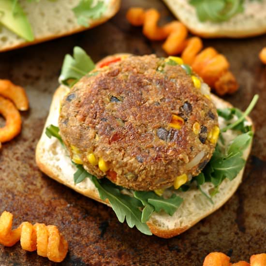 Homemade Mexican Veggie Burgers