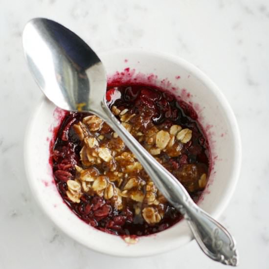 Individual Microwave Cherry Crisp