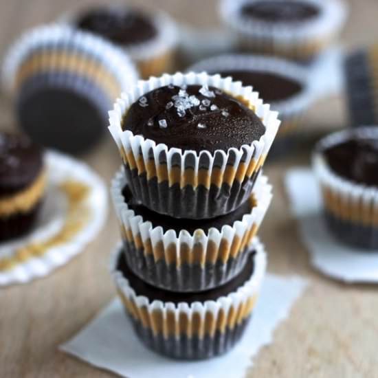 Dark chocolate peanut butter cups