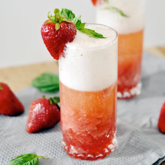 Srawberry Basil Bellinis