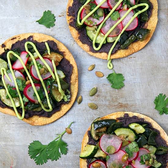 Zucchini & Black Bean Tostadas