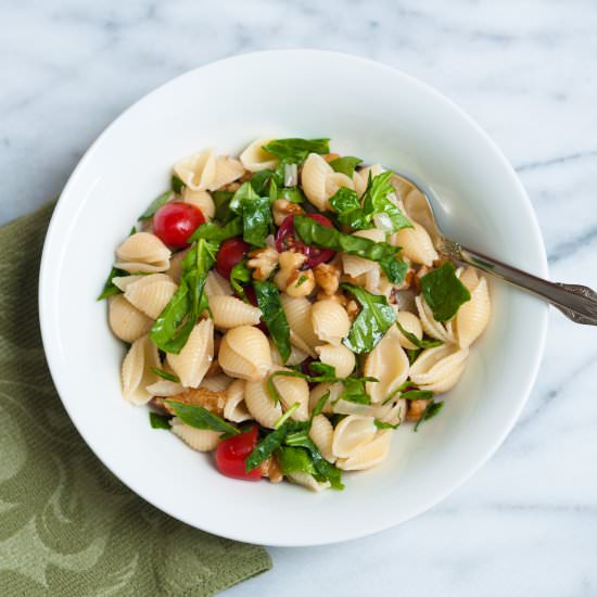 Spinach and Walnut Pasta Salad