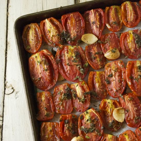 Roasted Tomatoes w/ Garlic + Herbs