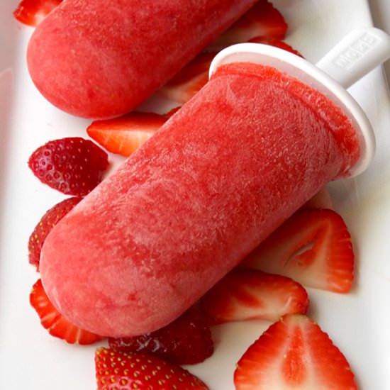 Strawberry Banana Popsicles