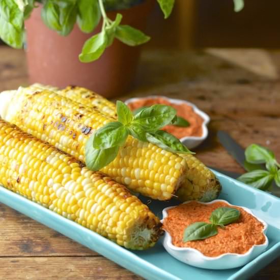 Grilled Corn with Tomato “Butter”
