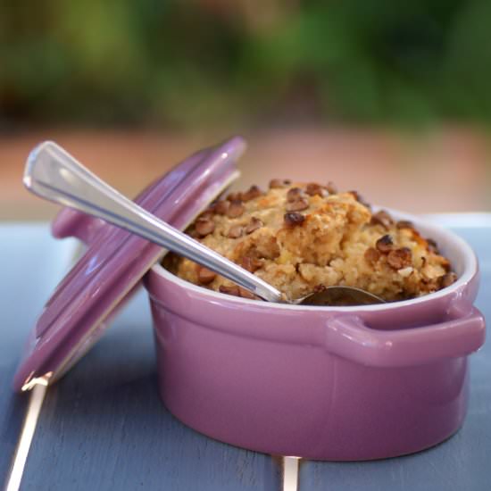 Single Serve Banana Choc Chip Bake