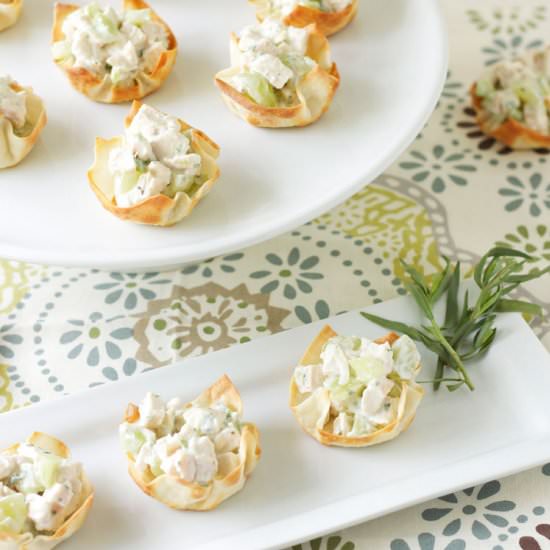 Tarragon Chicken Salad Wonton Cups