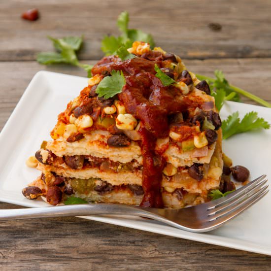Veggie & Smoky Black Bean Enchilada
