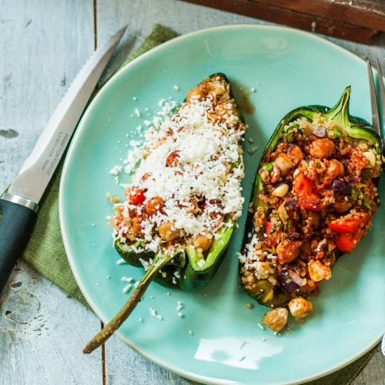 Grilled Stuffed Pasilla Peppers