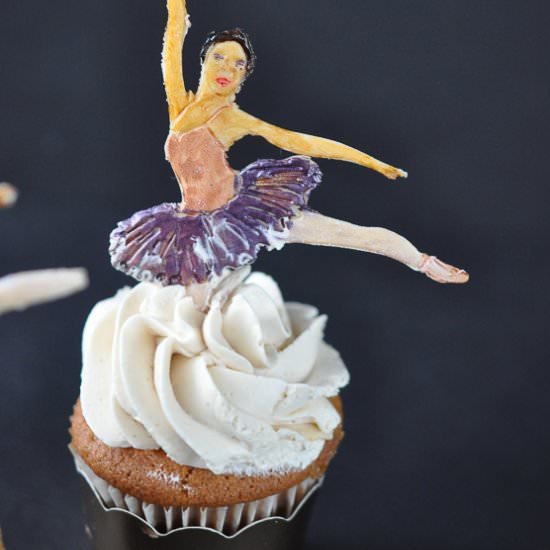 Cardamom Rose Ballerina Cupcakes