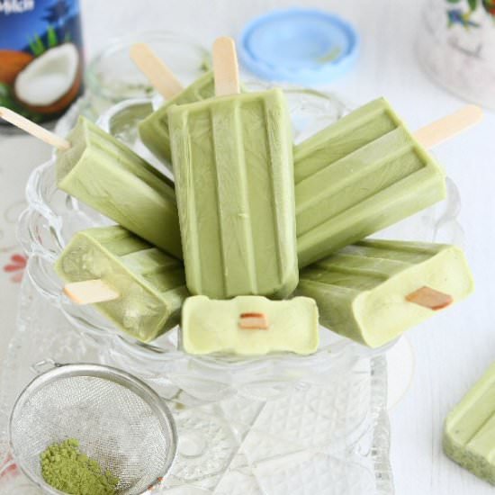 Matcha Coconut Popsicles
