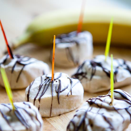Frozen Banana Peanut Butter Bites