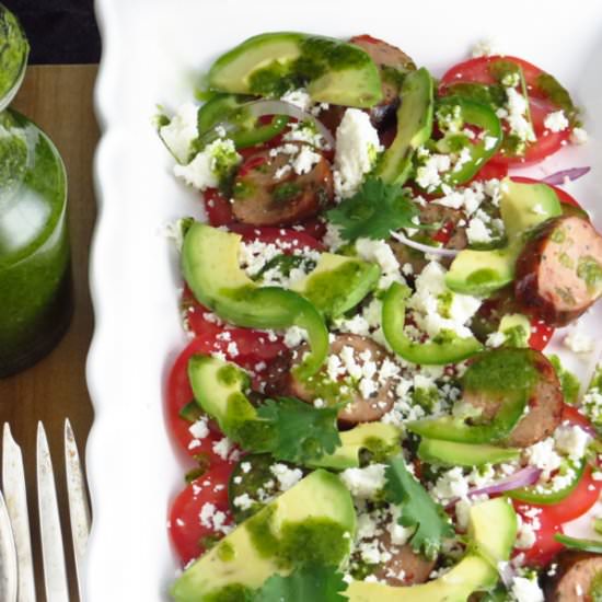 Spicy Sausage, Tomato and Avocado