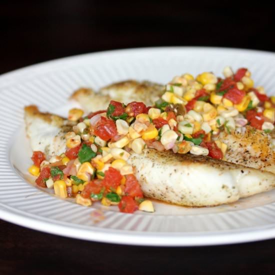 Tilapia with Spicy Corn Salsa