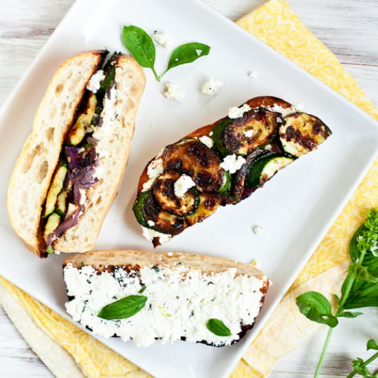 Grilled Zucchini & Ricotta Sandwich