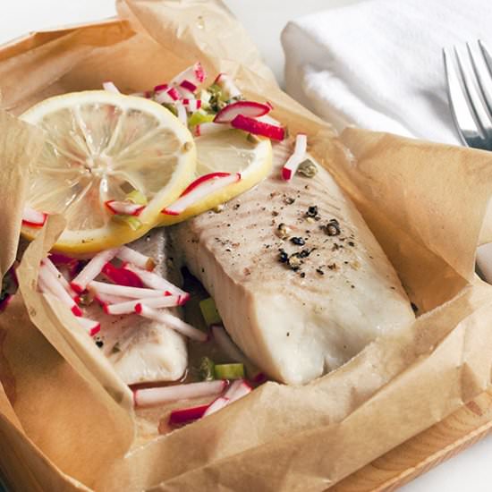 Baked Tilapia with Radish Relish