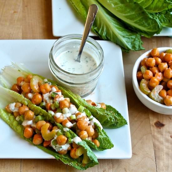 Buffalo Chickpea Lettuce Wraps