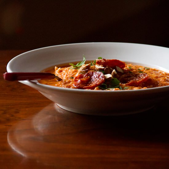 Smoky Gazpacho with Chorizo