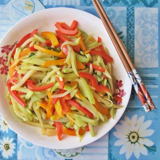 Chayote Bell Peppers Stir-Fry