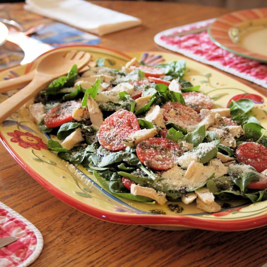Spinach, Chicken & Tomato Salad