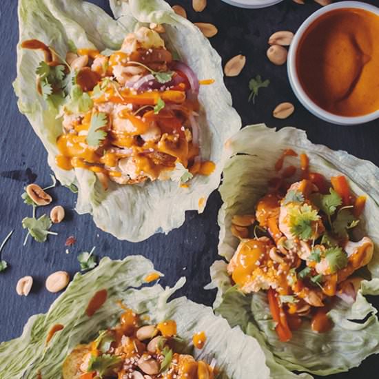 Asian Cauliflower Lettuce Wraps